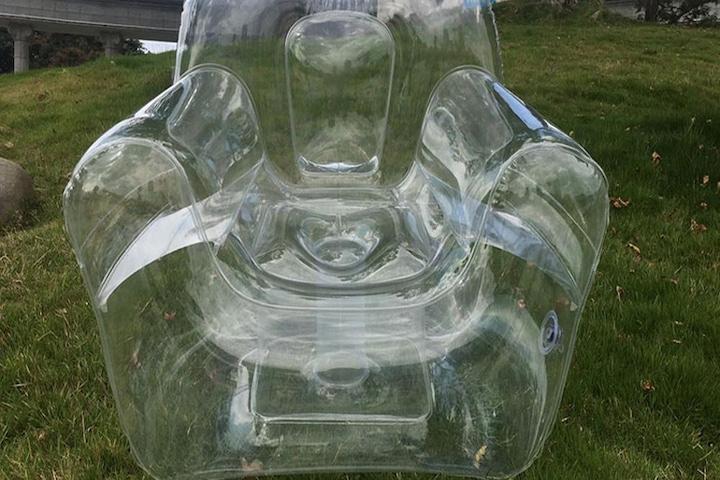 [해외] 캠핑용 아쿠아 에어쇼파 투명 튜브 비치쇼파