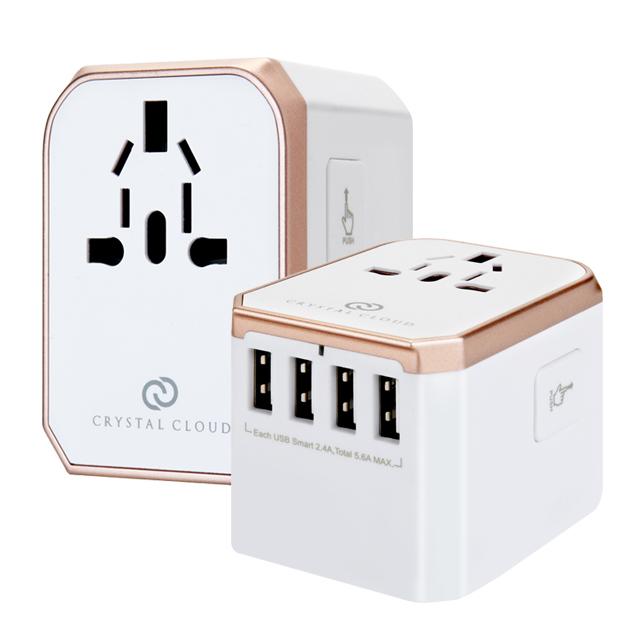 크리스탈클라우드 5포트 USB 5.6A 전세계 여행용 해외 멀티 플러그 어댑터 돼지코 콘센트 CC-305Plus