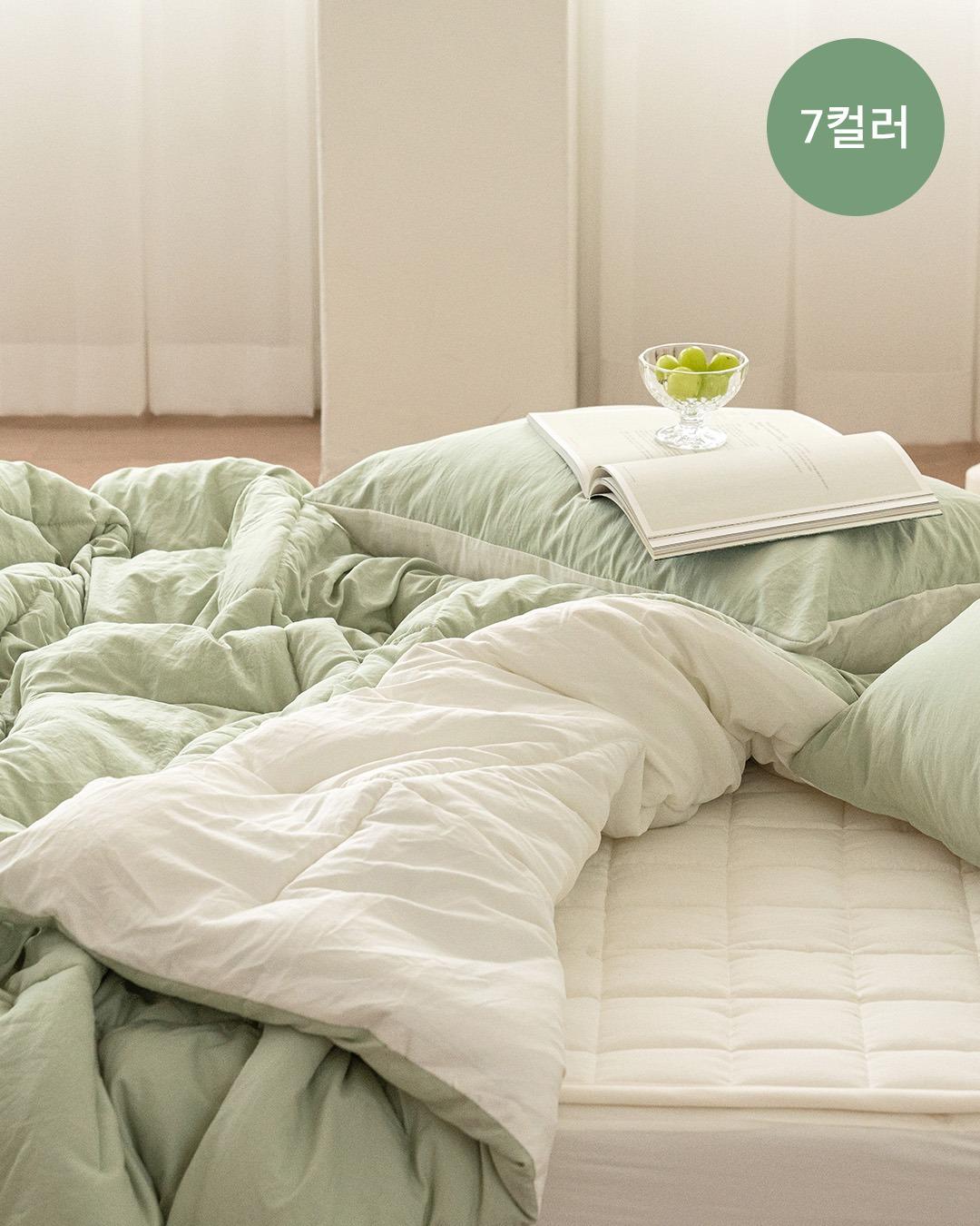 [10%쿠폰] 몽글몽글 부드러운 쉐이크밀크 워싱 차렵이불 침구세트 7color (S/Q)