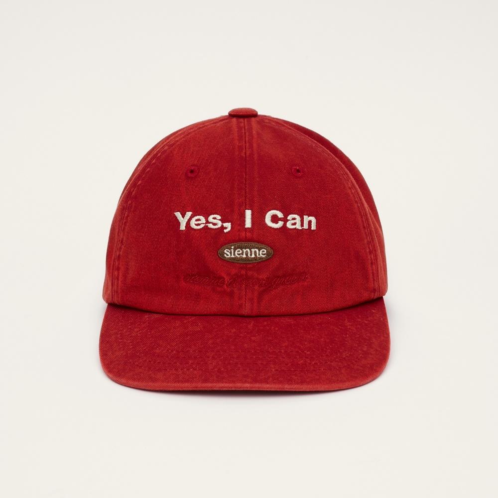 Crown Washed denim ball cap (RED)