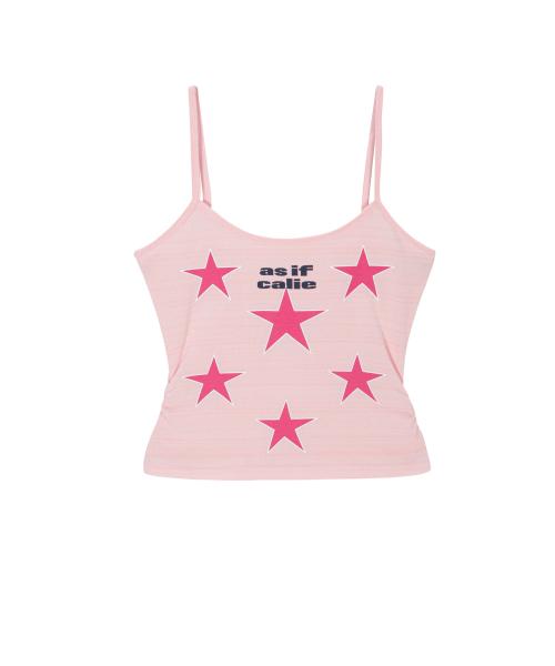 SHIRRING STAR SLEEVELESS TOP PINK