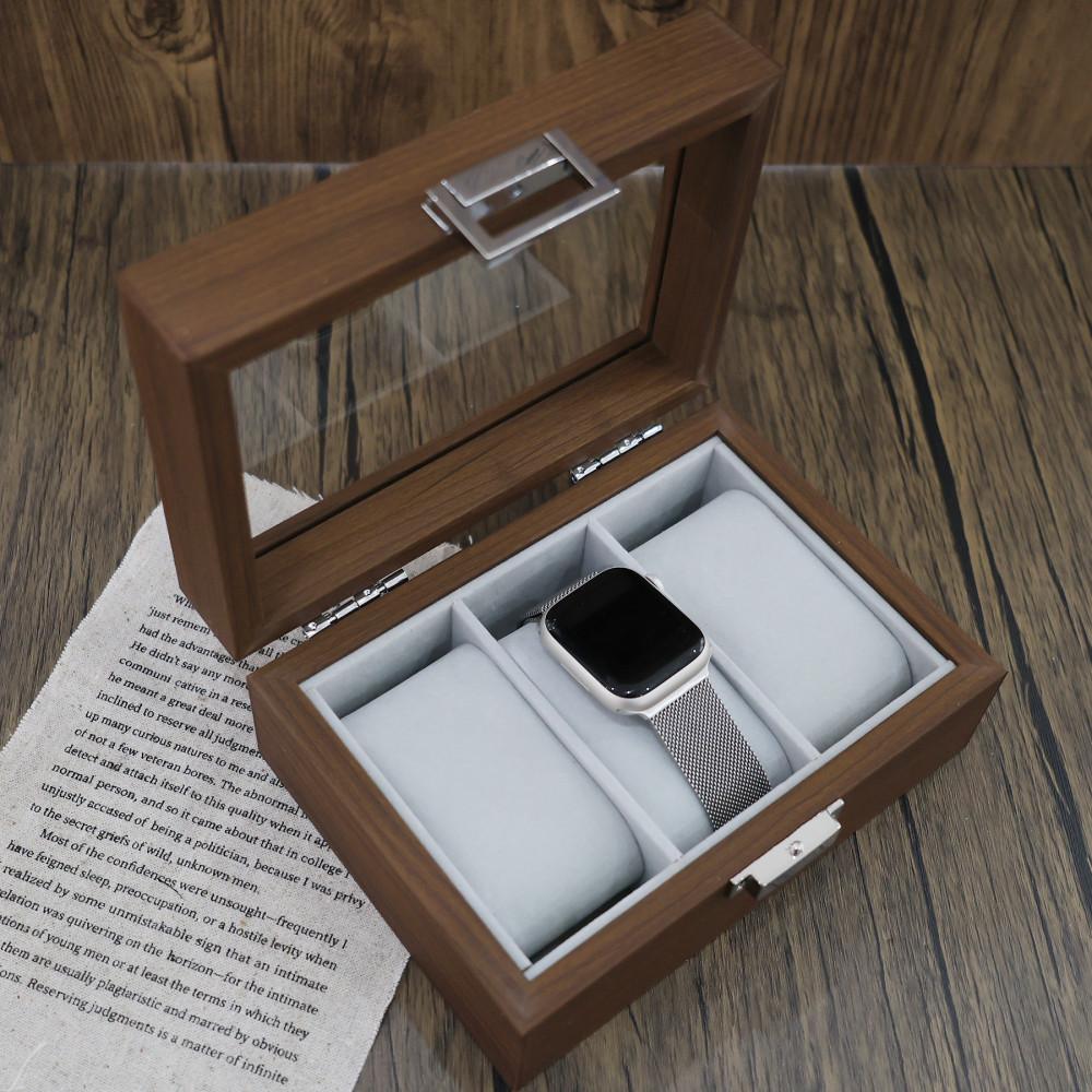 로에드 원목 우드 3구 손목 시계보관함 거치대 케이스