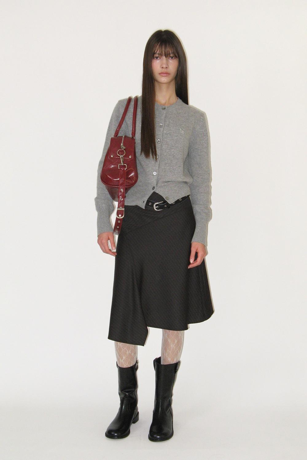 Asymmetric Midi Skirt (BLACK)