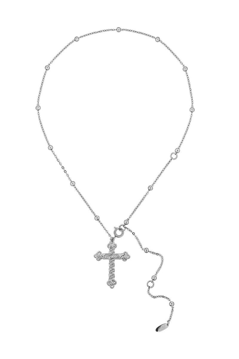 NO.473 [SILVER] KNOT CROSS NECKLACE