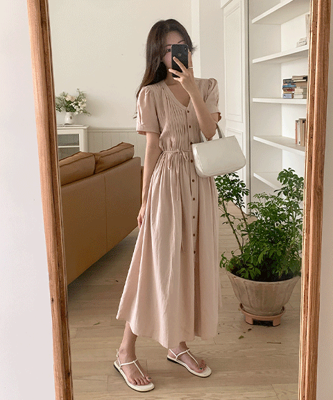 [오늘출발🚚]🏆원피스주문1위🏆주문폭주🔥(단독)피치 린넨 롱 원피스 (린넨 10%)