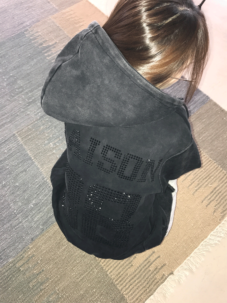 Hotfix hooded zip-up