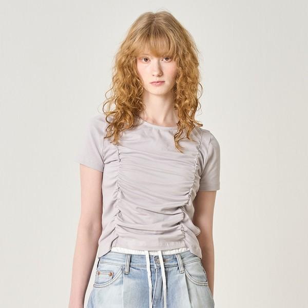 Shirring Curved Ts_Light Gray