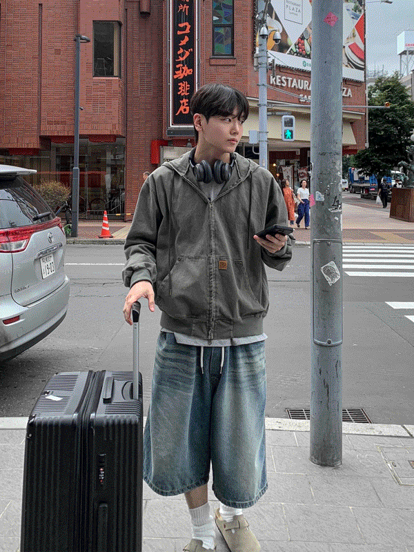 치바 패치 워크 후드집업 (4color)