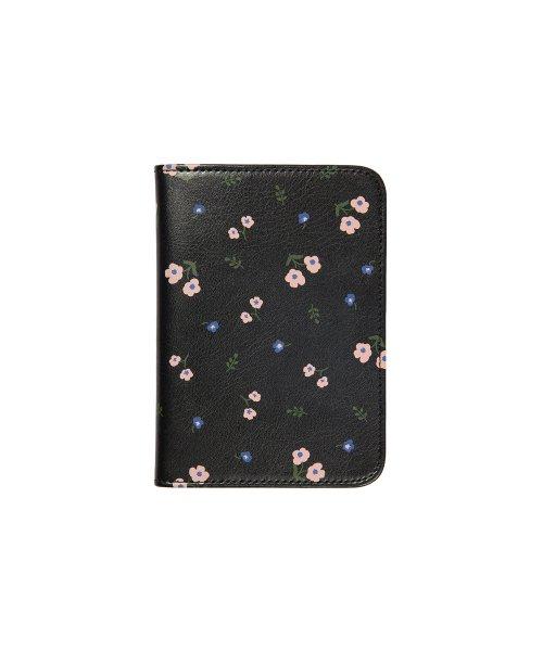 BOTANICAL PASSPORT CASE_Black flower