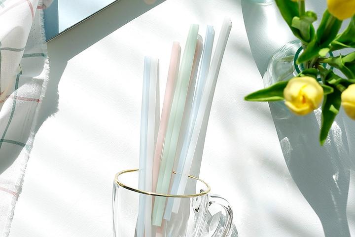 다회용 친환경 실리콘 빨대 4P세트