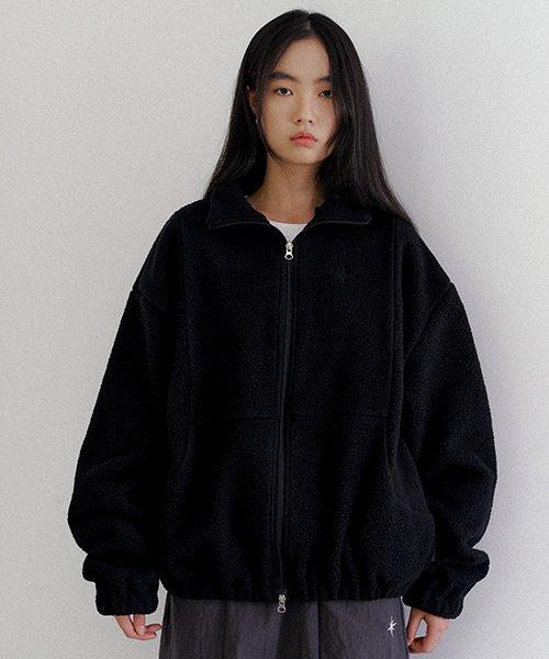 FAVICON FLEECE ZIPUP JUMPER BLACK