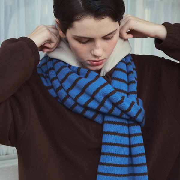 [웬즈데이오아시스]W/소프트 스트라이프 니트 머플러 3COLOR/WC25-KN87