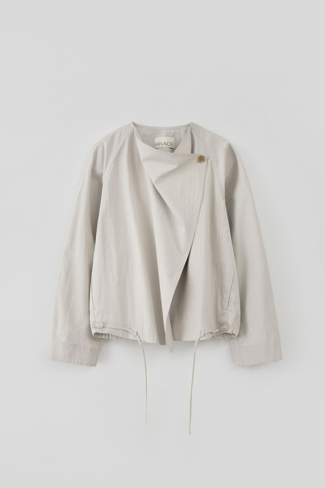 Overfit Shawl Collar Jacket_Light Gray