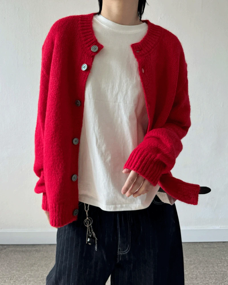 크롭 울 가디건 (4C)