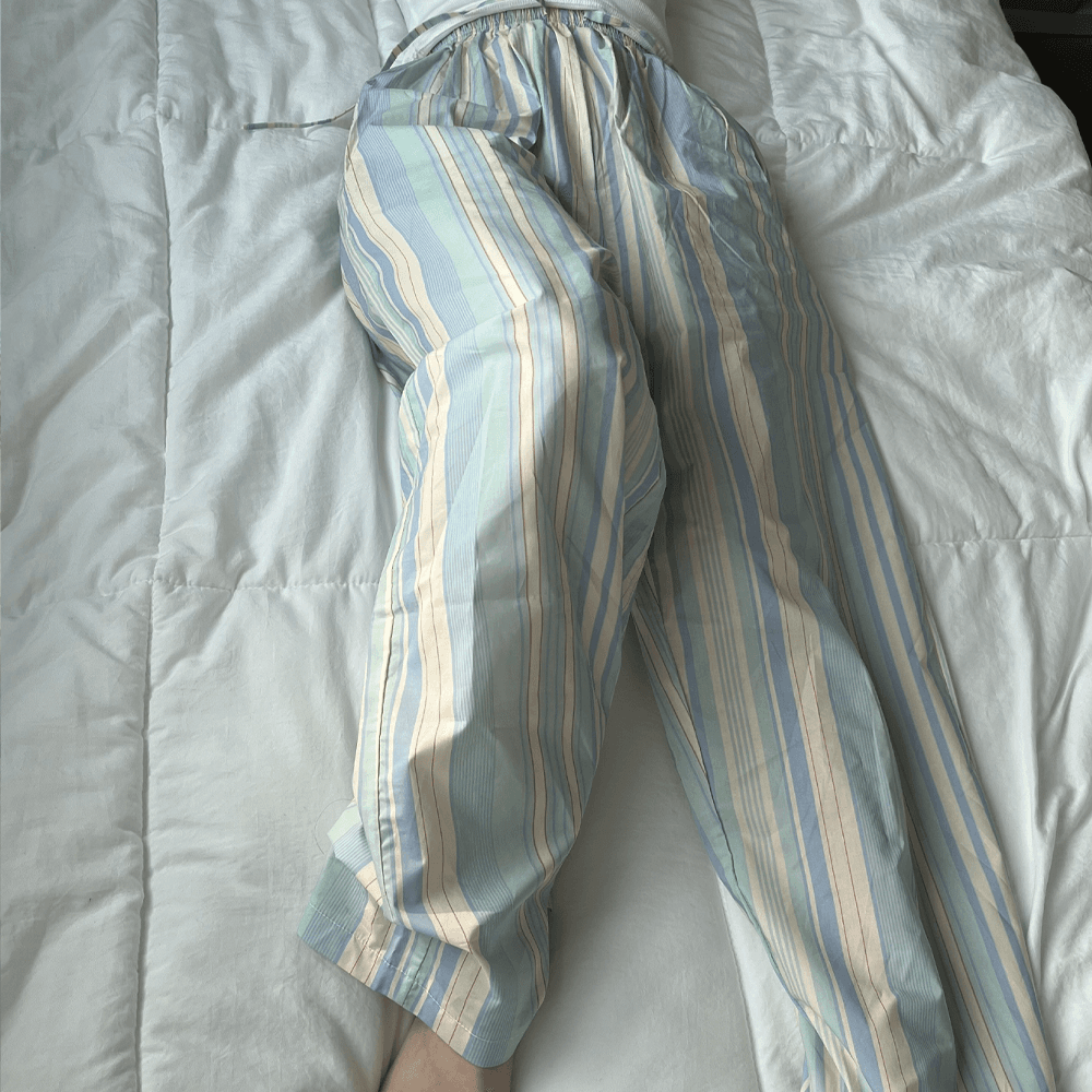 stripe pastel pants - mint
