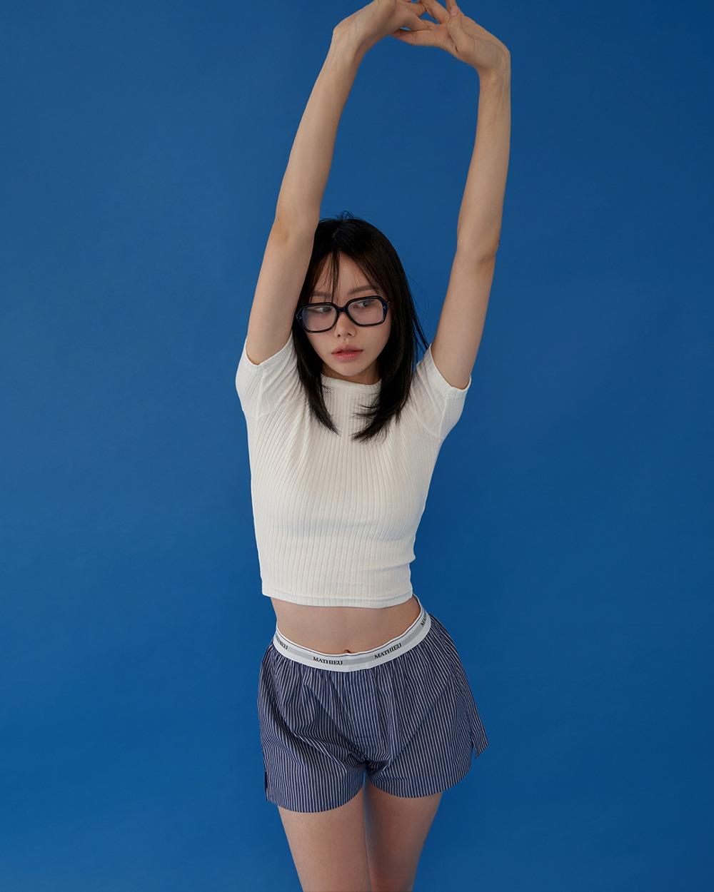 23SS 스타일 골지 반팔 티셔츠  - 특가