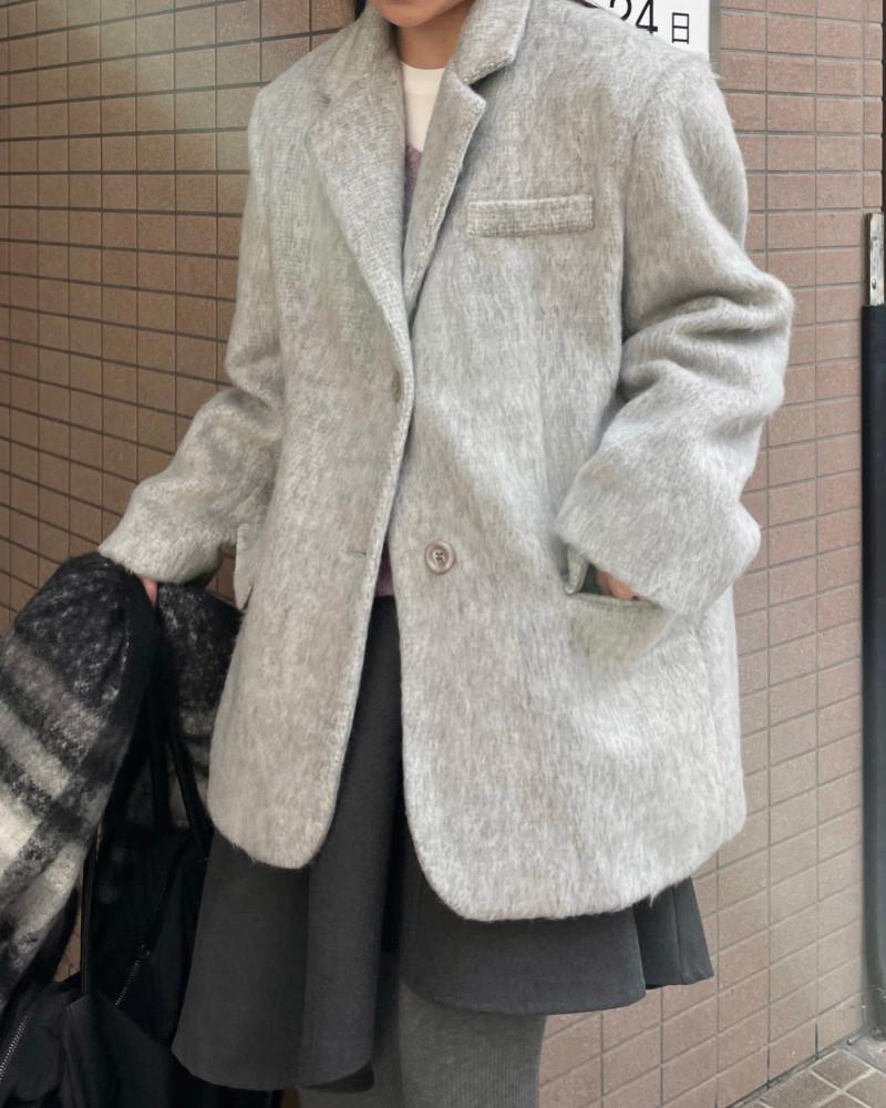 커프림추천) 브러쉬 모헤어 울 자켓