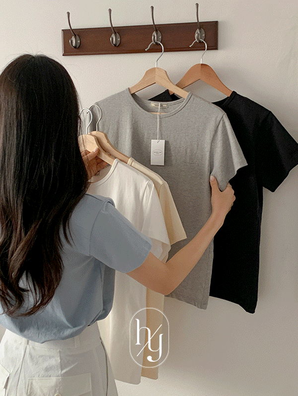 로빈유 [후기극찬🔥] [6만장돌파] [HONEST, YOU] 에브리  20수 실켓 라운드 반팔 티셔츠 - t(7color)