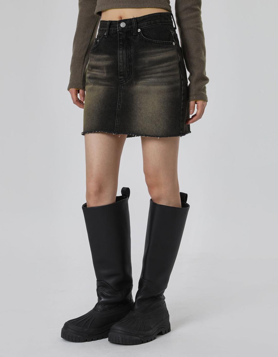 팅켓 워싱 데님 미니스커트