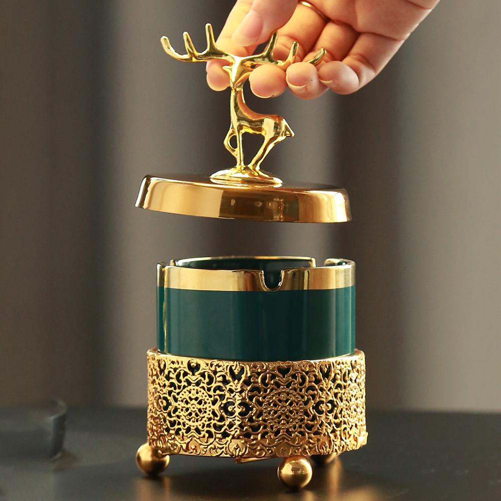 북유럽 스타일 가정용 뚜껑있는 고급 재떨이