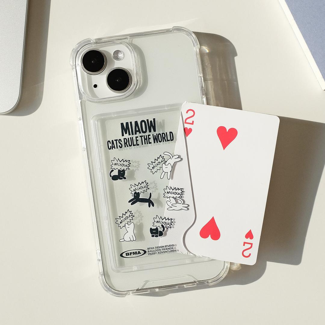 카드수납 젤하드 탱크 폰케이스 - 미야오 캣