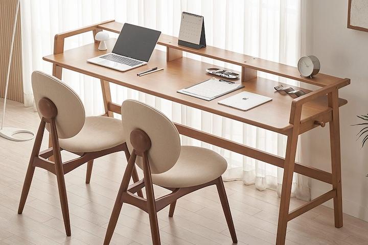 브루노 고무나무 원목 책상 테이블 1200 1500 1800