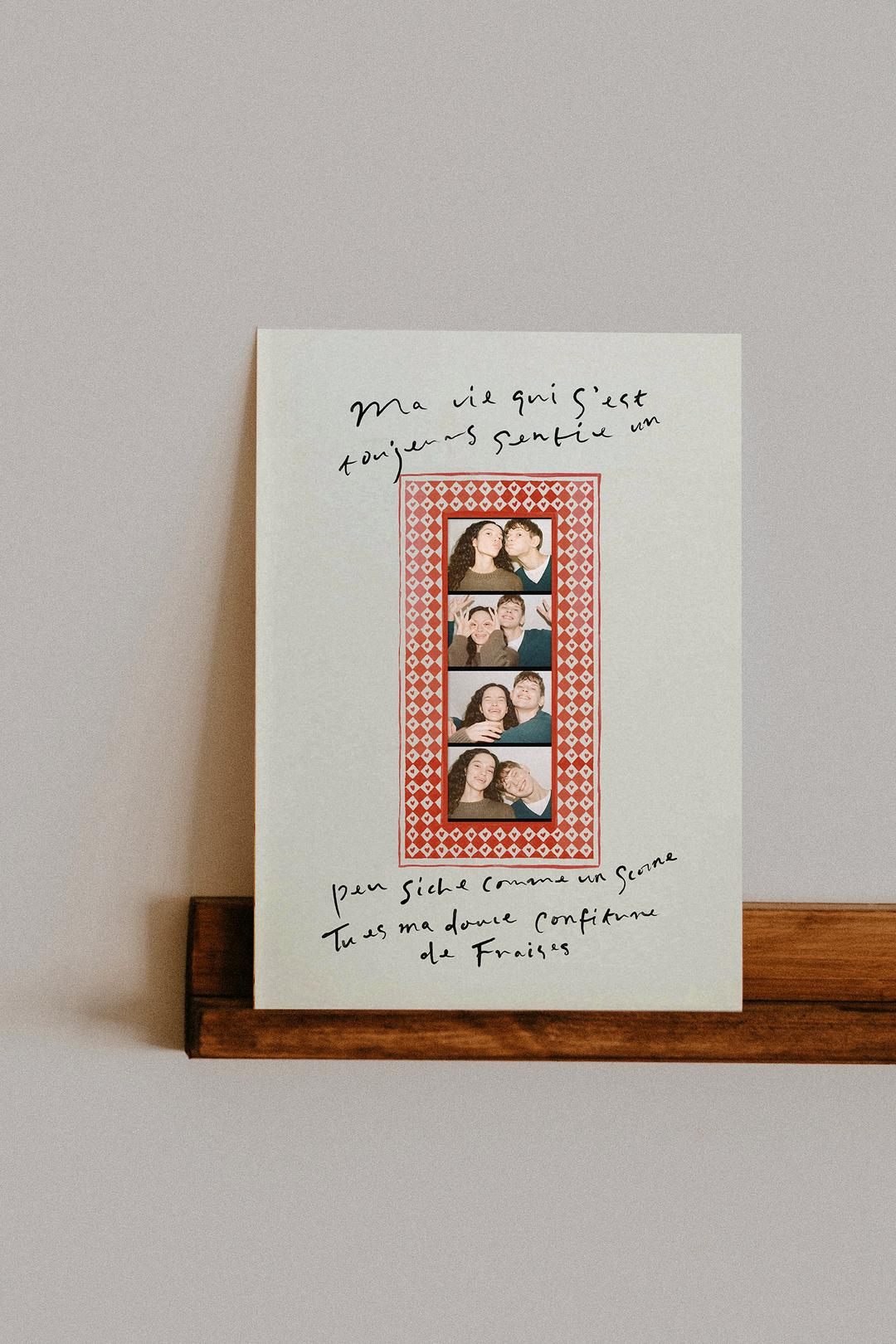 4Cut Paper Photo Frame (Red Pattern)