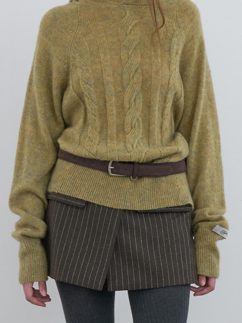 Suede Belt Dark Brown