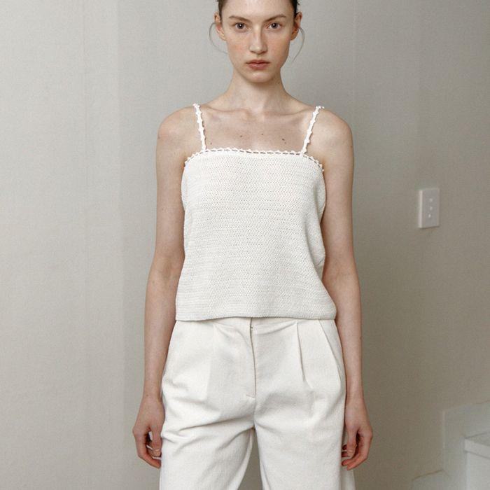 crochet summer knit bustier (ivory)