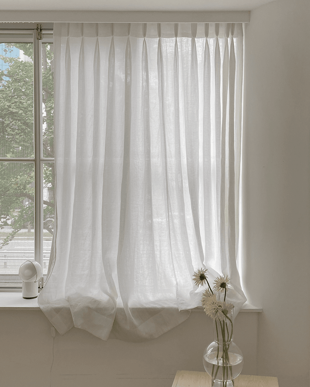 Silky linen curtain [blanc]
