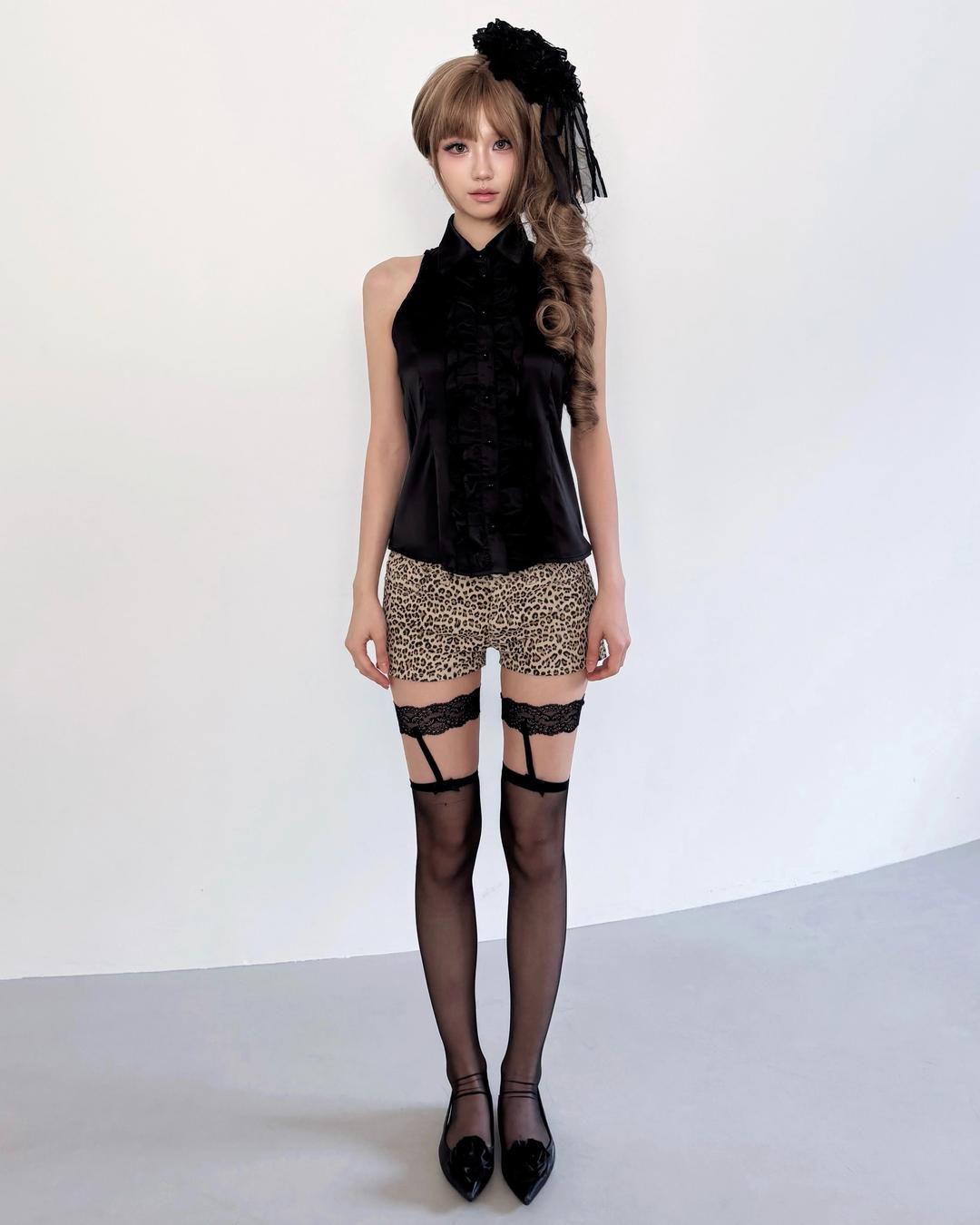 Silk Ruffled Blouse (NEW ver. Black)