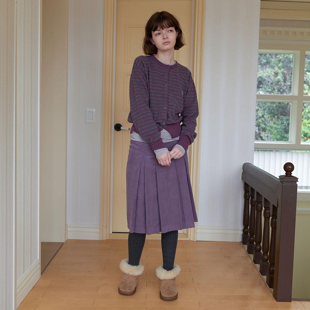 11. Corduroy Pleats skirt _ Light purple