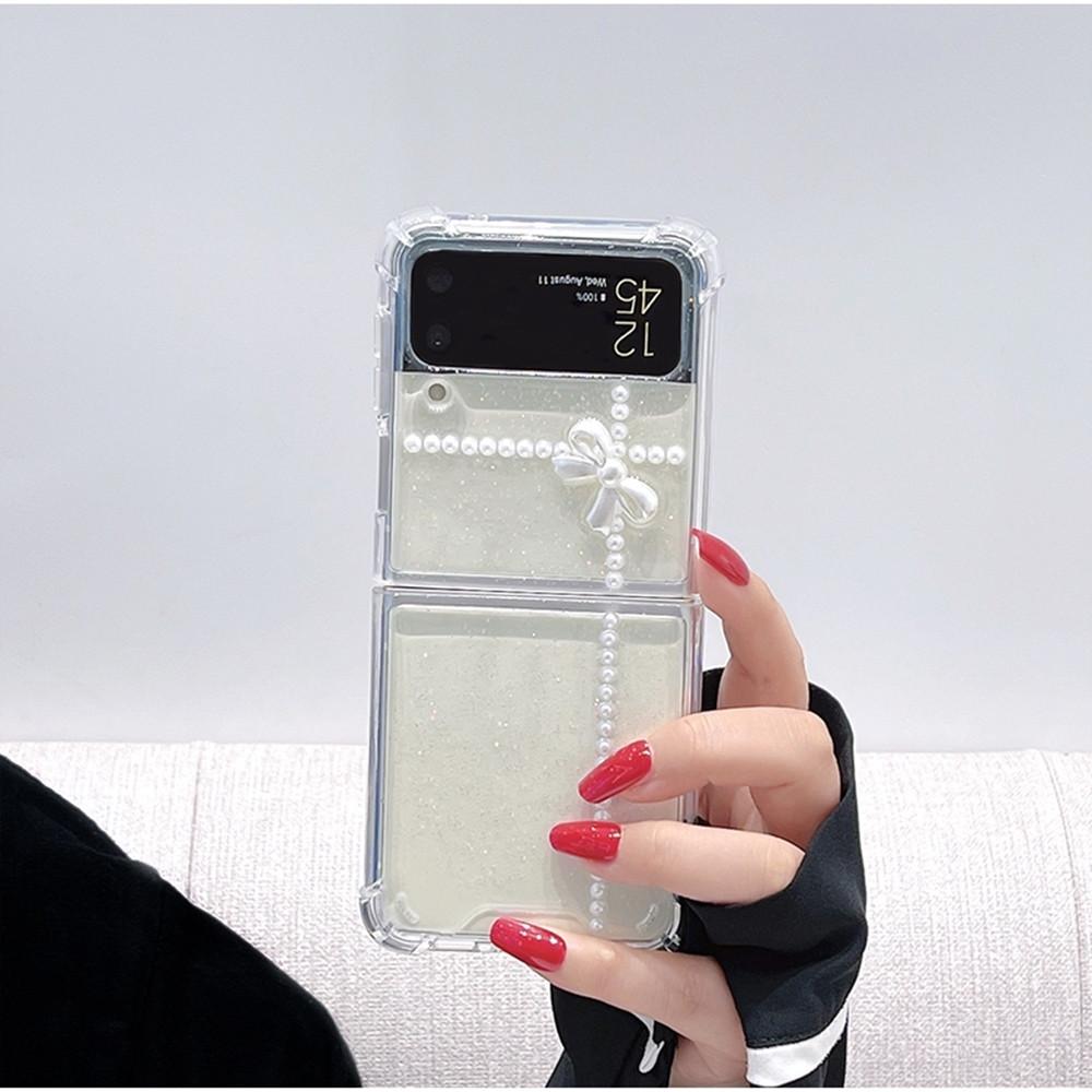 갤럭시 z플립4 글리터 소프트젤리 리본 케이스