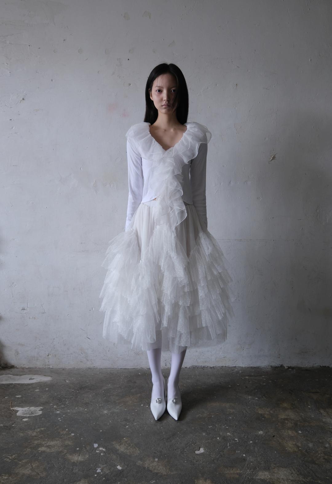 Dot Cancan Sha Skirt, 2color