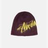 Stussy Brushed Out Stock Skullcap Beanie Eggplant
