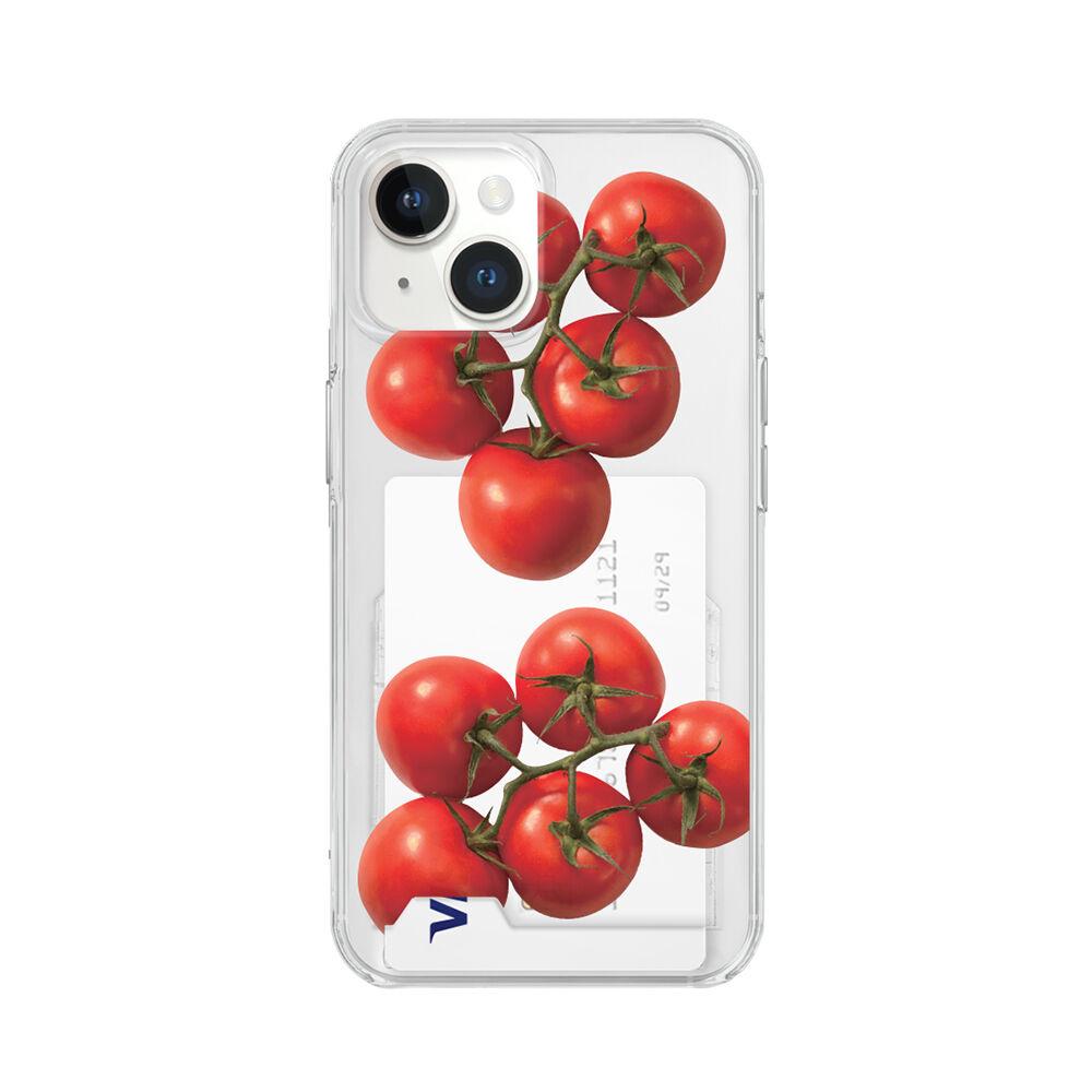 red tomato 디자인 [투명 카드수납 폰케이스]