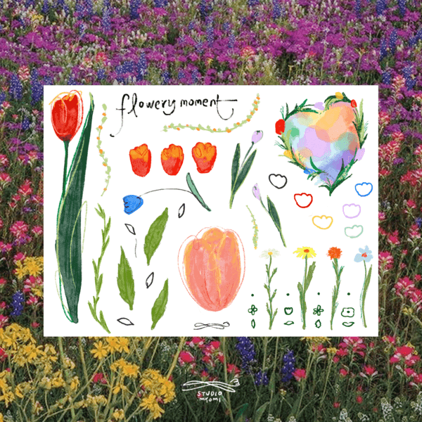 flower moment 타투스티커
