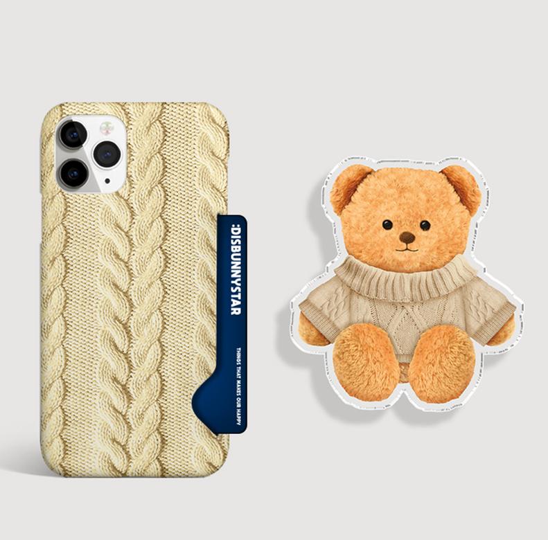 아이폰 14 프로 케이스 카드수납 아크릴 스마트 톡 니트체크