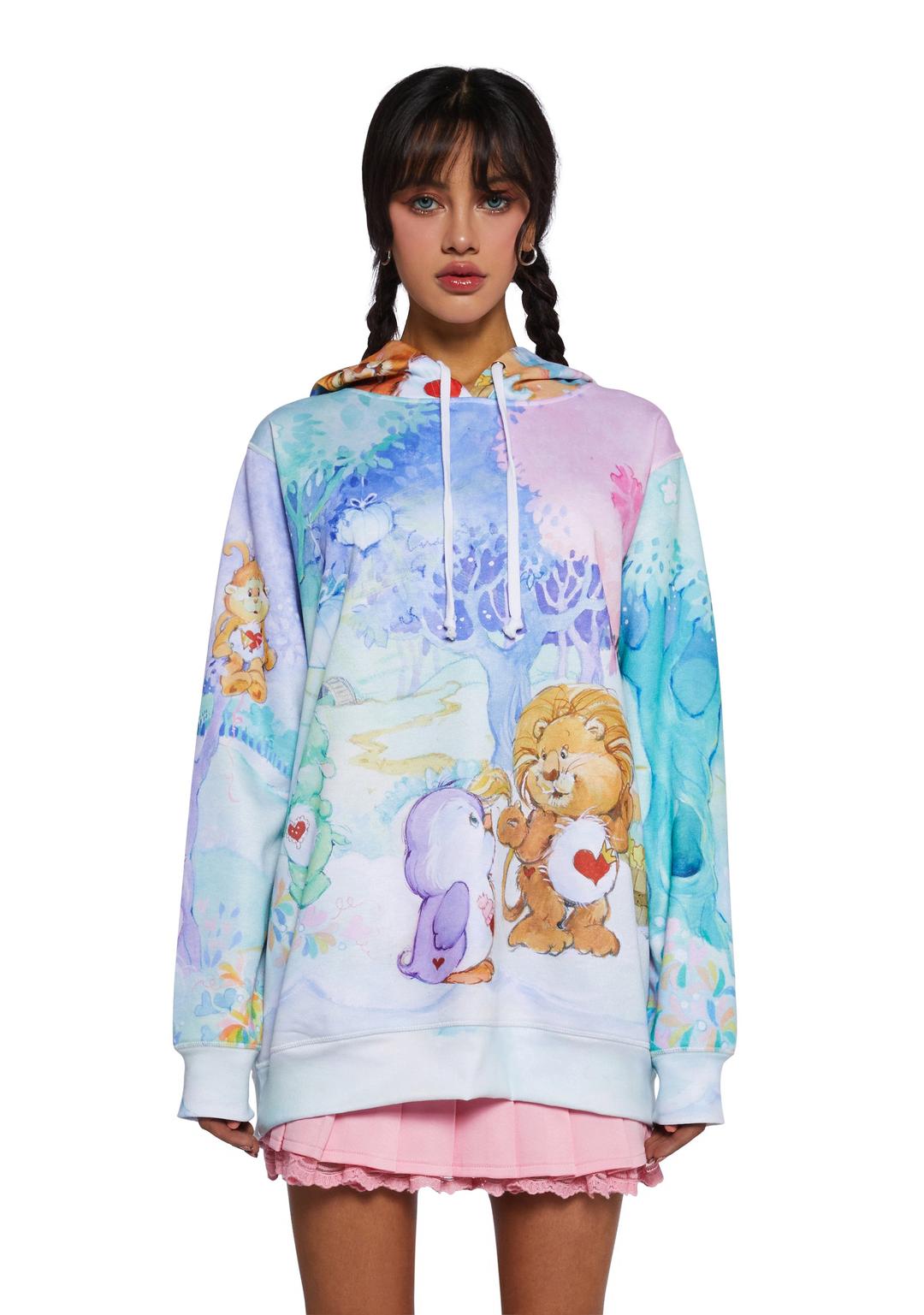 Bear-y Sweet Affection Oversized Hoodie - MULTI / XS/S