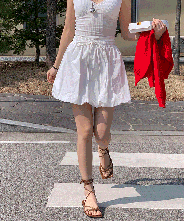 넬리오 밴딩 바스락 펌킨 미니 스커트 -3color