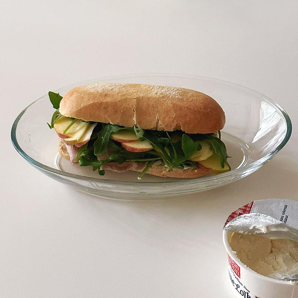 르블랑 오발 투명 플레이트 접시 26cm