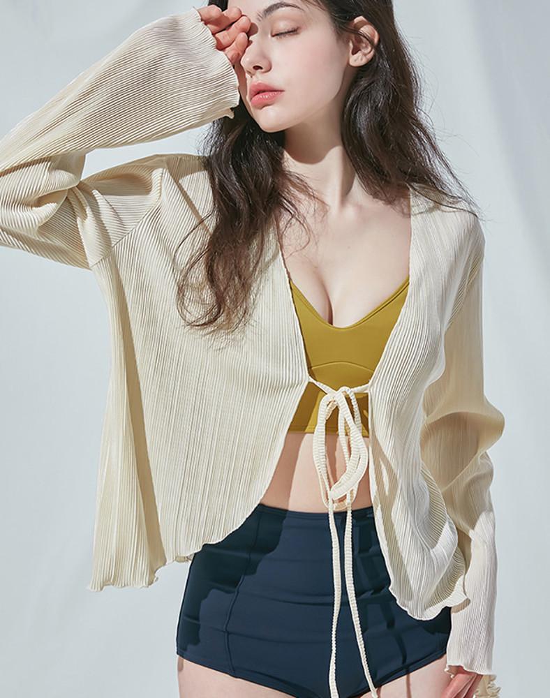루즈핏 플리츠 커버업 가디건