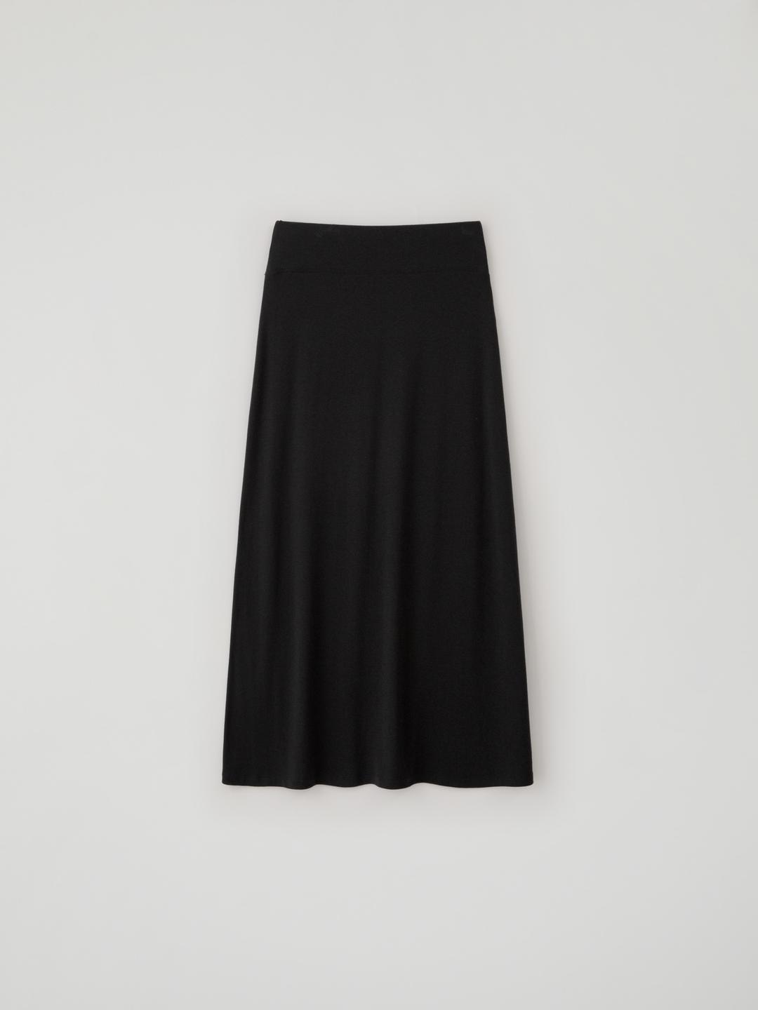 Wool Blended Banding Skirt(Black)