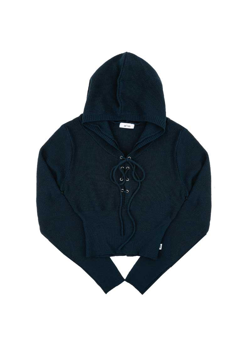 TAP CORSET HOODY / BLUE-GREEN