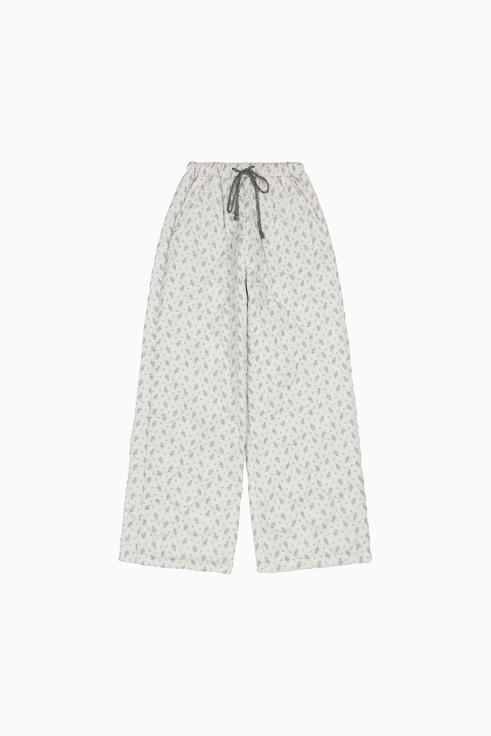 FLOWER PADDING PANTS, GRAY