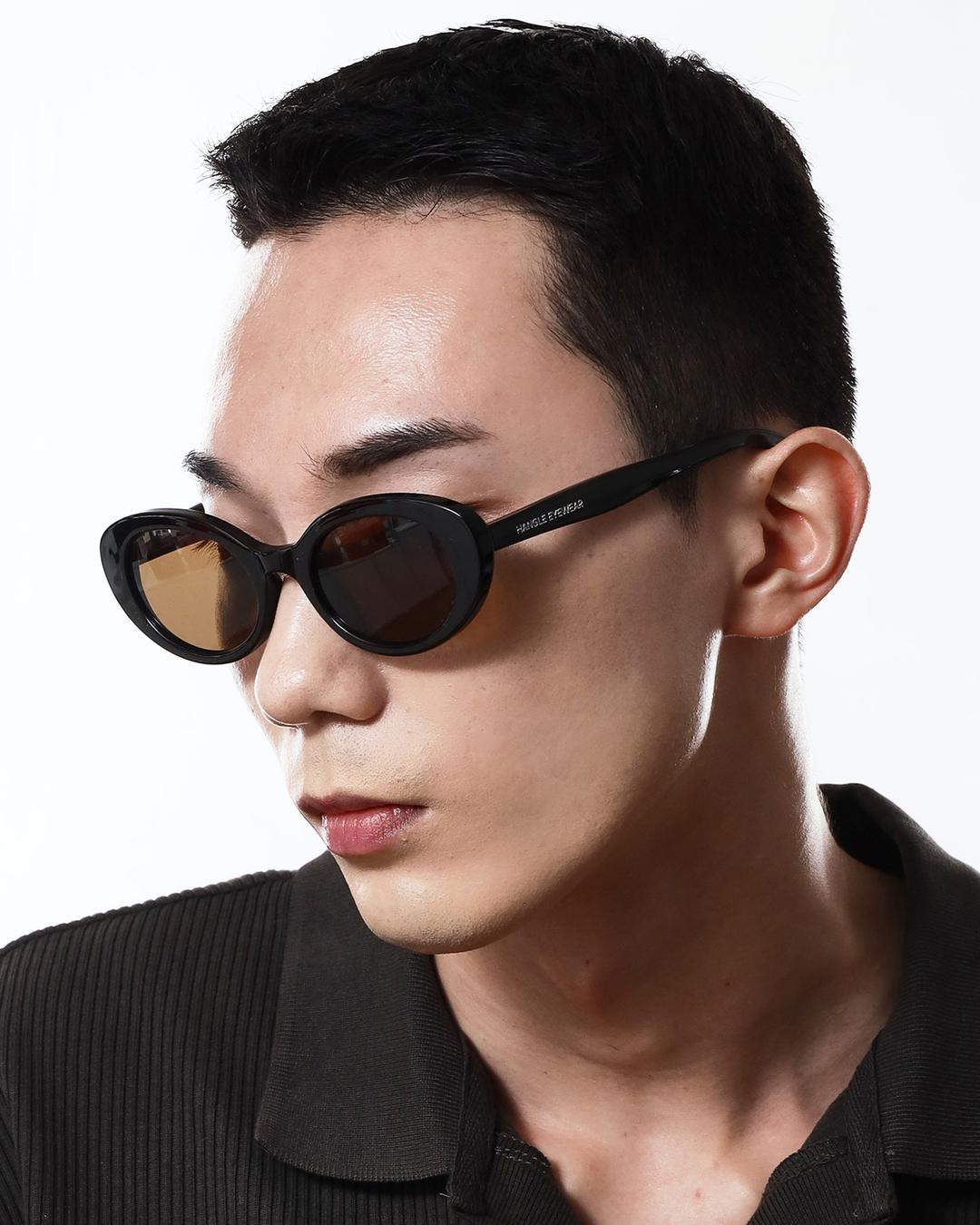 한글 오벌 선글라스 브라운