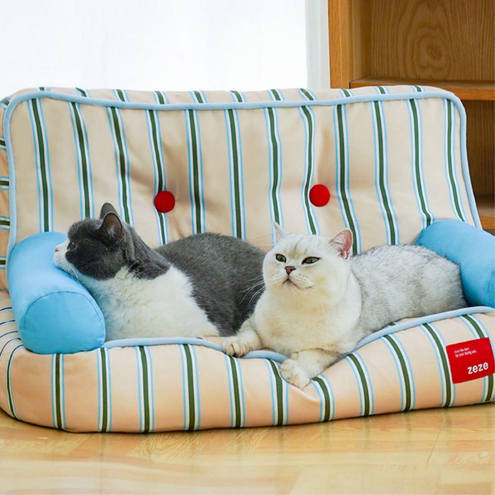 스트라이프 고양이 애견방석 강아지 펫소파 반려견침대 고양이카페