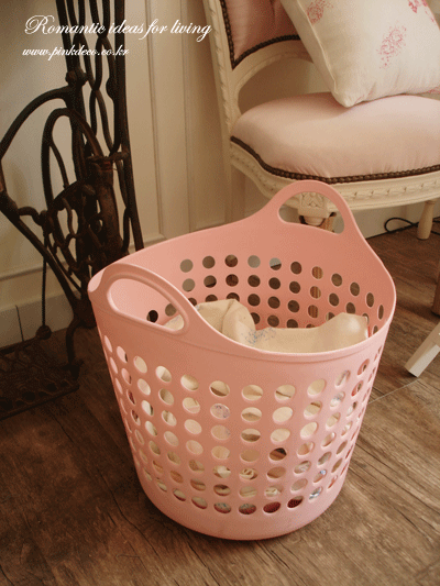 베이비 핑크 빨래 바구니