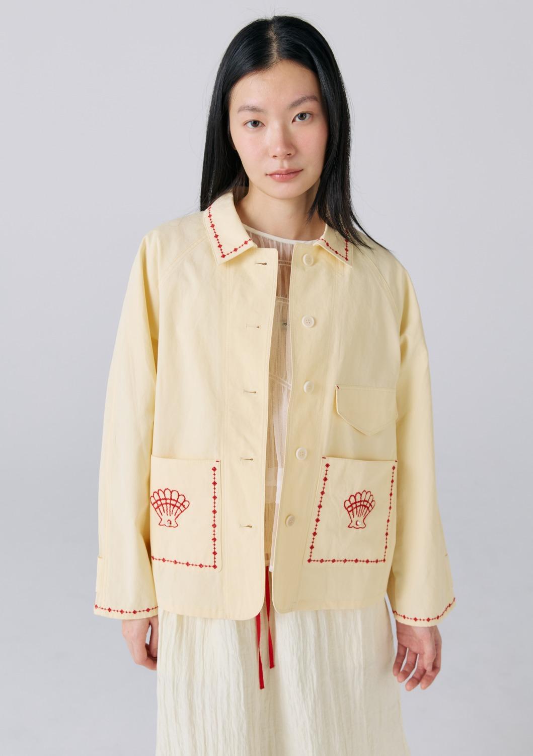 Mused Hand Emb Work Jacket - Yellow