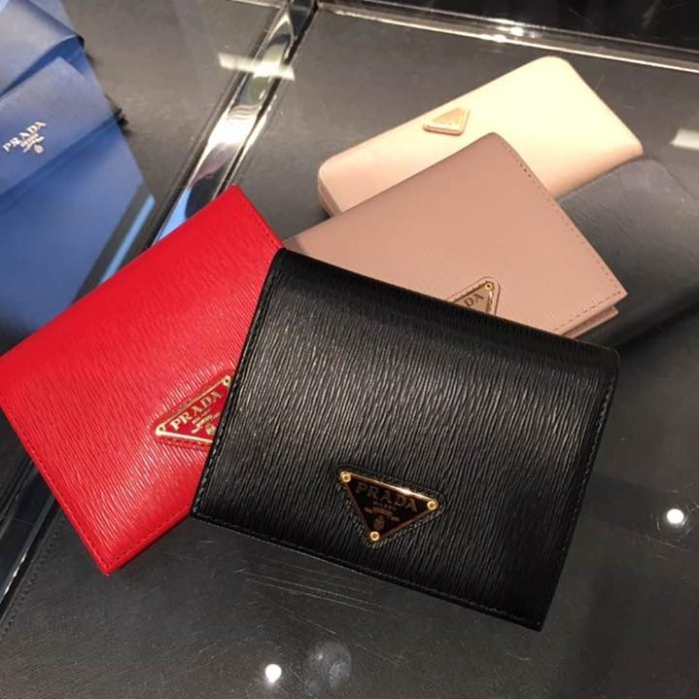 아울렛 [PRADA] 프라다 비텔로 트라이앵글 로고 반지갑 1MV204